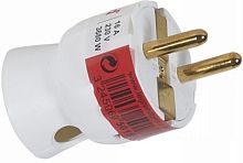 Вилка электрическая с заземлением угловая Legrand Helium 16А белый картинка 